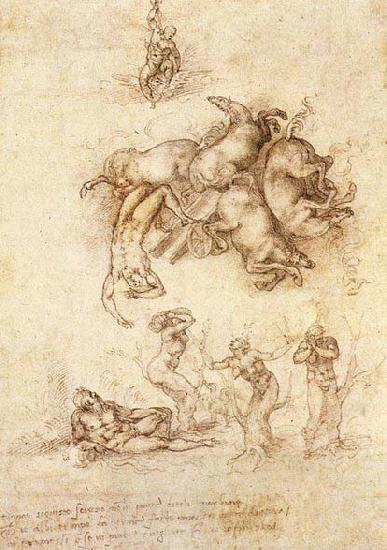 Michelangelo Buonarroti The Fall of Phaeton oil painting picture